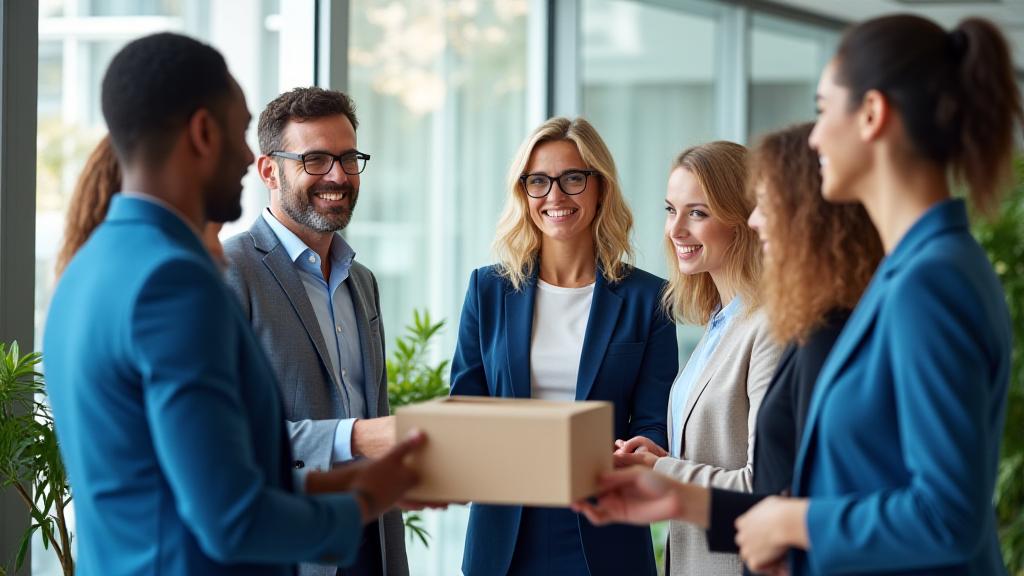 Equipo de recursos humanos dando la bienvenida a un nuevo empleado