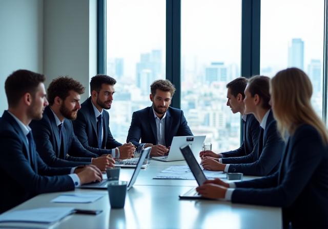 Profesionales colaborando en una oficina moderna en Madrid